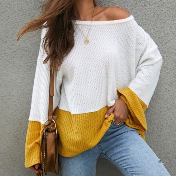 Tops - LAST -CECE Waffle knit Long Sleeve Top